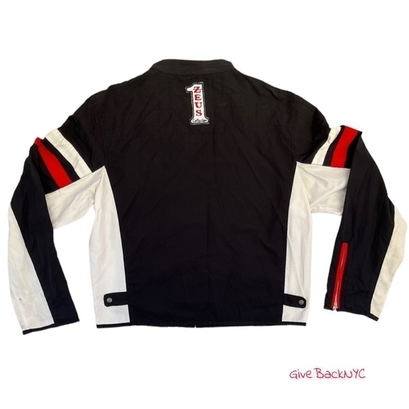 Vintage Zeus Windbreaker Black Red and White Size XL - Picture 2 of 4